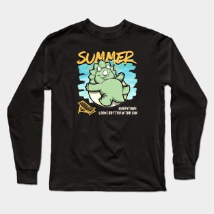 Summer Triceratops Long Sleeve T-Shirt